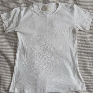 Gillian Stevens Pointelle Covey Tee, Size 1 White